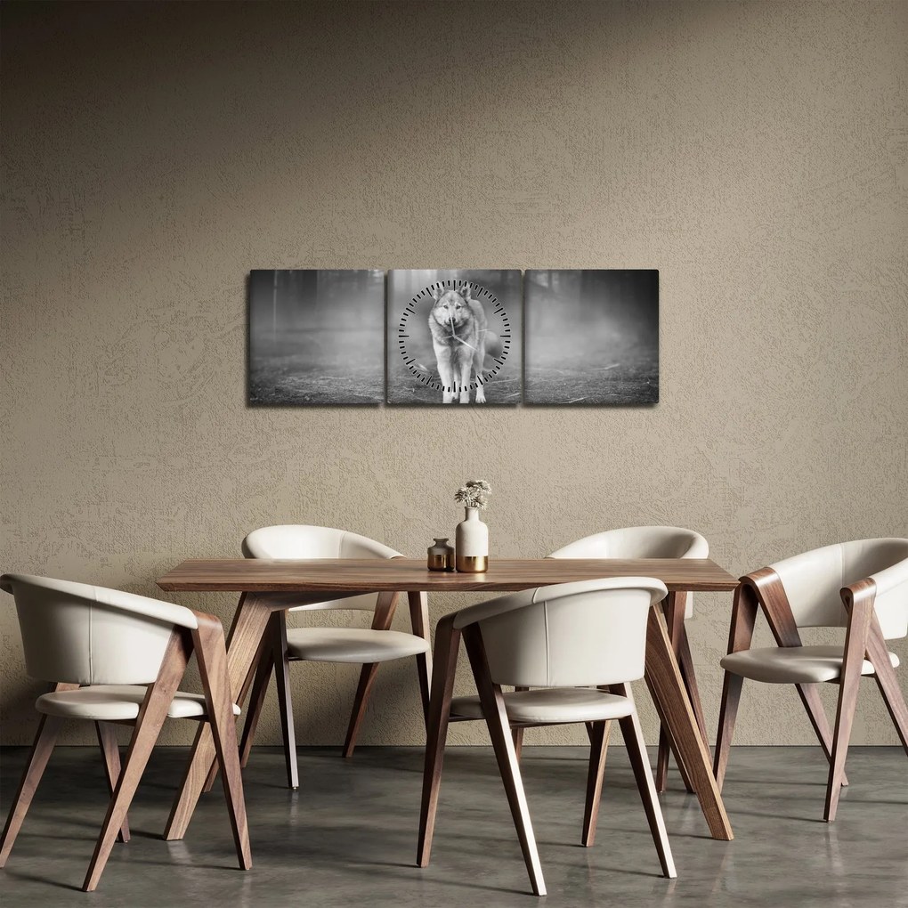 Tablou - Paznicul pădurii (cu ceas) (90x30 cm)