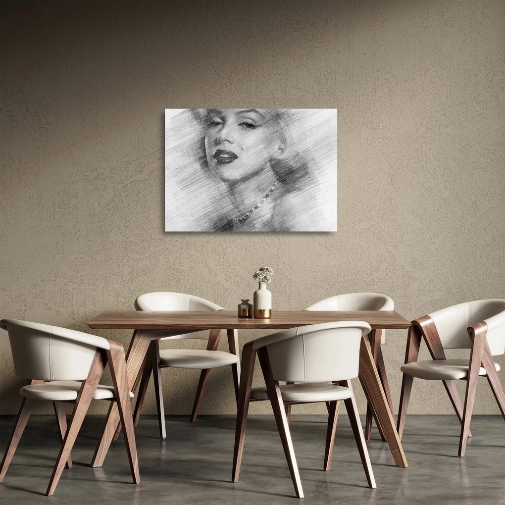 Tablou pe sticlă - Portretul lui Marilyn Monroe (70x50 cm)