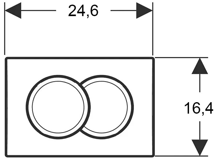 Clapetă de acționare, Geberit, Delta01, crom lucios, 115.107.21.1