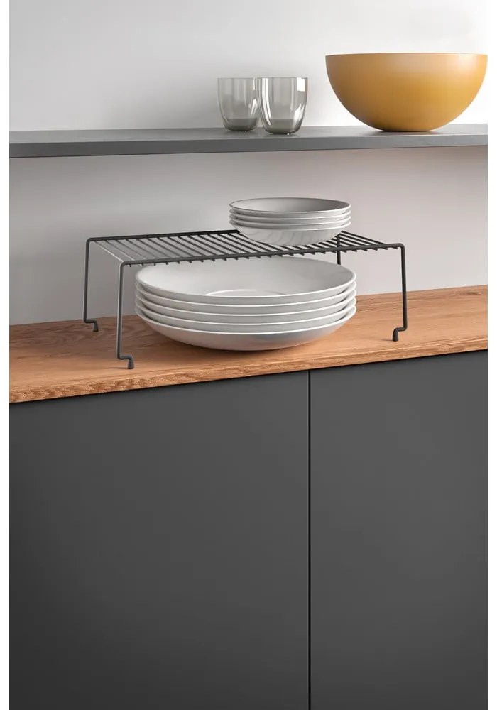 Raft suplimentar pentru bucătărie Metaltex Brooklyn Lava, negru