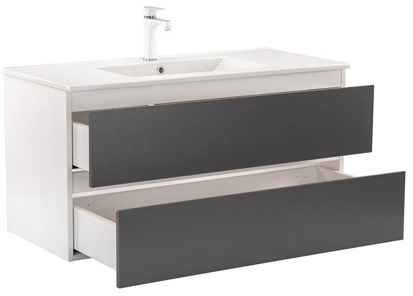 Mobilier complet de baie Vario Forte 100 alb-antracit