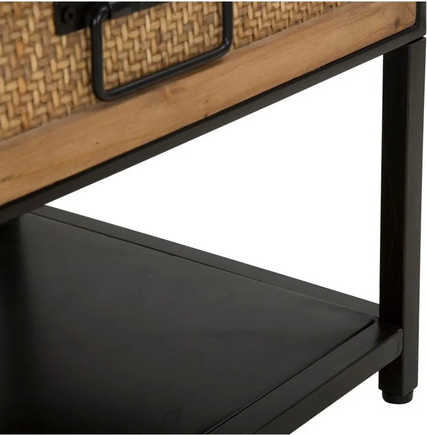 Comodă TV neagră/în culoare naturală din metal 95x38x38 cm Hanoi – Mauro Ferretti