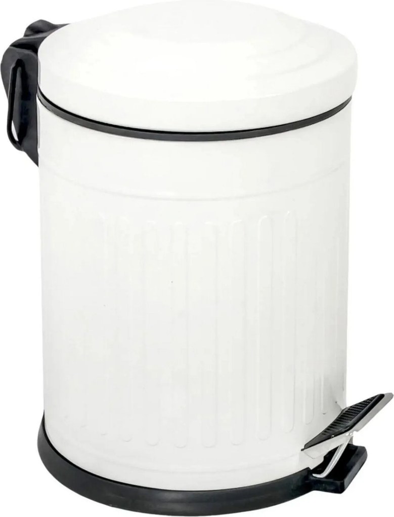 Cos de gunoi D90, alb/negru, metal, 16L
