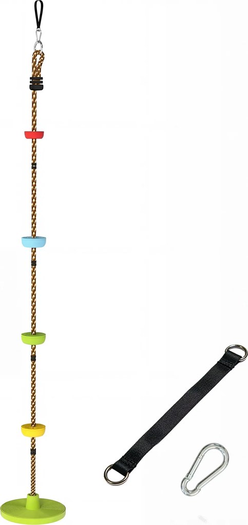 AIYAPLAY Leagăn cu frânghie 1,9 m, Leagăn disc pentru copii cu platformă, chingă și carabinieră, verde | Aosom Romania