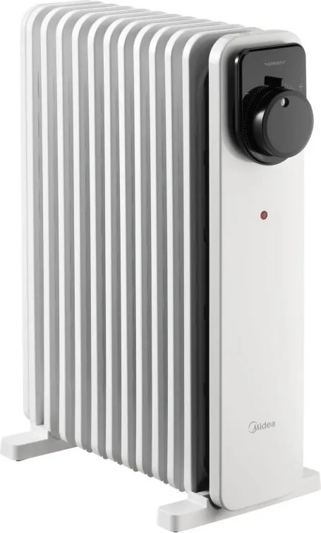 Calorifer cu ulei Midea MHO2311MCPW, 2300 W, 20 m², 11 elemenți, 3 trepte, Termostat manual, cronometru, Alb