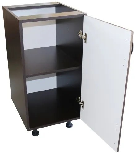Corp inferior cu 1 usa dreapta Zebra, Wenge/ MDF Wenge Mustata, fara blat, 40 x 82 x 50 cm