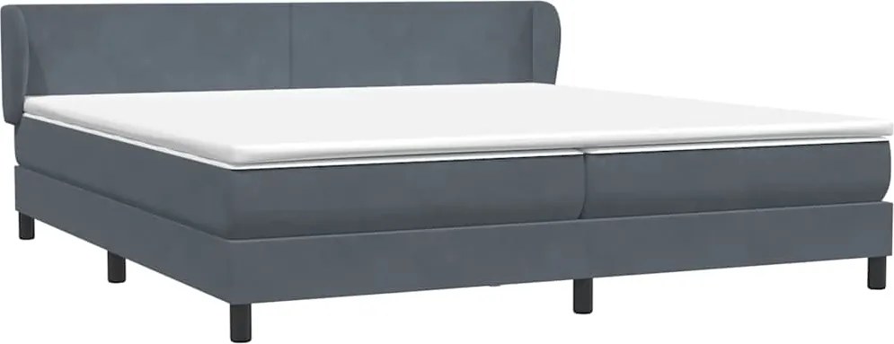 vidaXL Pat cu arcuri cu saltele gri închis 180x210 cm catifea