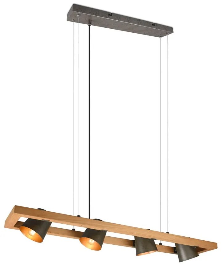 Lustră gri/în culoare naturală Bell – Trio