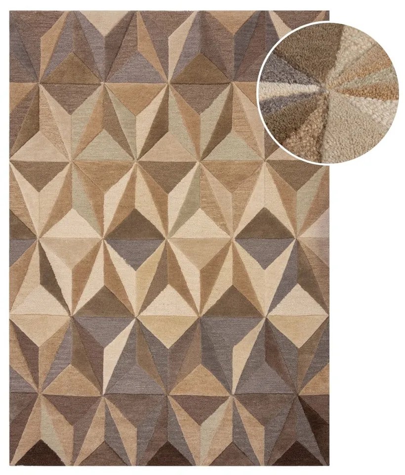 Covor bej din lână 160x230 cm Reverie – Flair Rugs