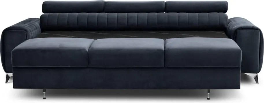 Canapea gri antracit extensibilă cu tapițerie din catifea 261 cm Laurence – ELTAP