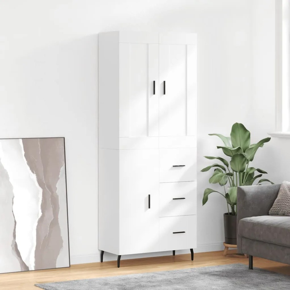 vidaXL Dulap înalt, alb, 69,5x34x180 cm, lemn compozit