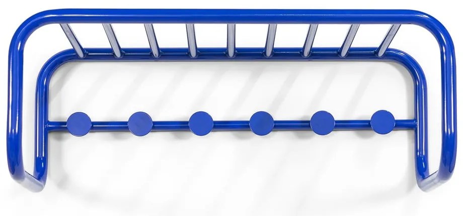 Cuier de perete albastru cu raft din metal 72 cm Retro – Spinder Design