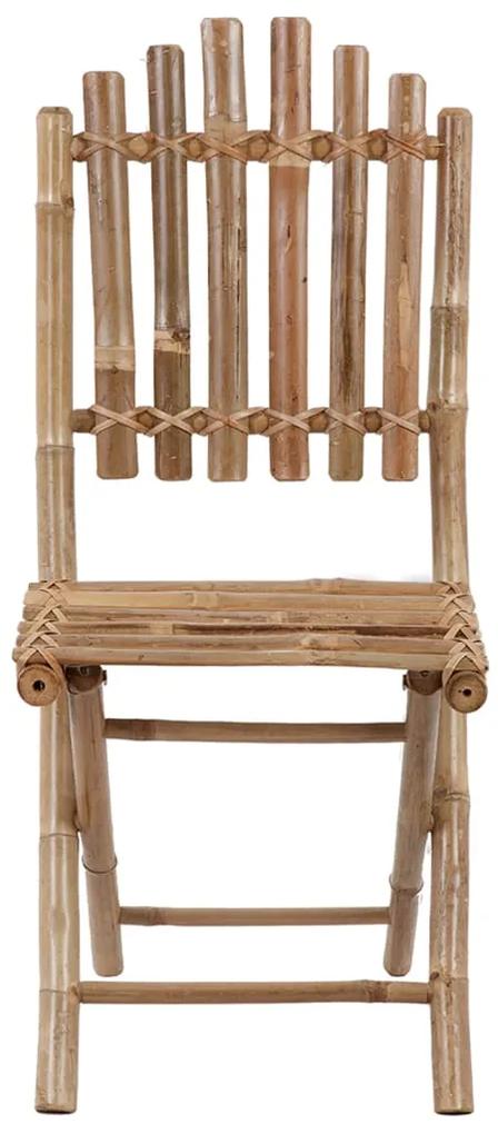 Set mobilier de exterior pliabil, cu perne, 5 piese, bambus Antracit, 40 x 40 x 3 cm, 5