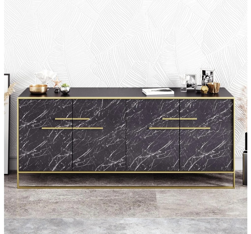 Dulap Pollie (Negru + Auriu). 1088305
