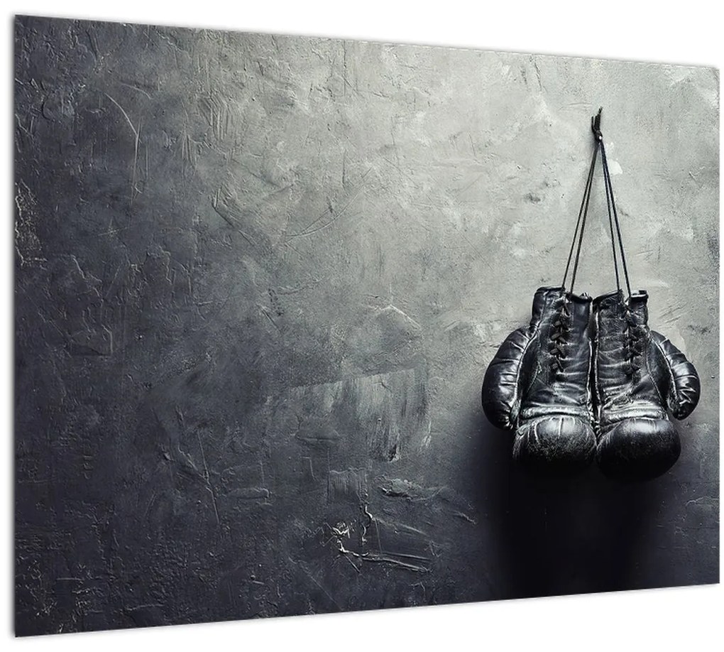 Tablou pe sticlă - Mănuși de box (70x50 cm)