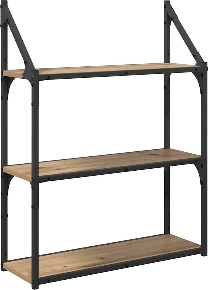 vidaXL Raft de perete Stejar Artizanal 60 x 21 x 78,5 cm Lemn compozit