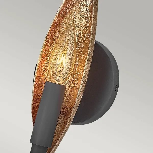 Quintiesse QN-WILLOW1-CBK - Aplică de perete WILLOW, 1xE14/40W/230V, auriu/negru