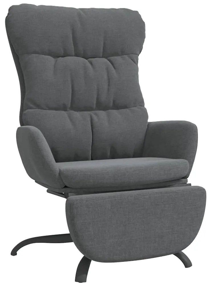 3097594 vidaXL Scaun de relaxare cu taburet, gri deschis, material textil