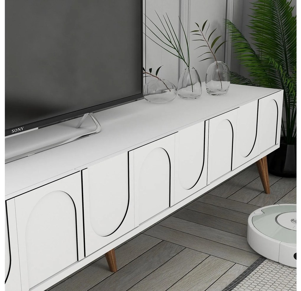 Masă TV/Dulap Bipemu 3 (alb + Nuc) . 1095685