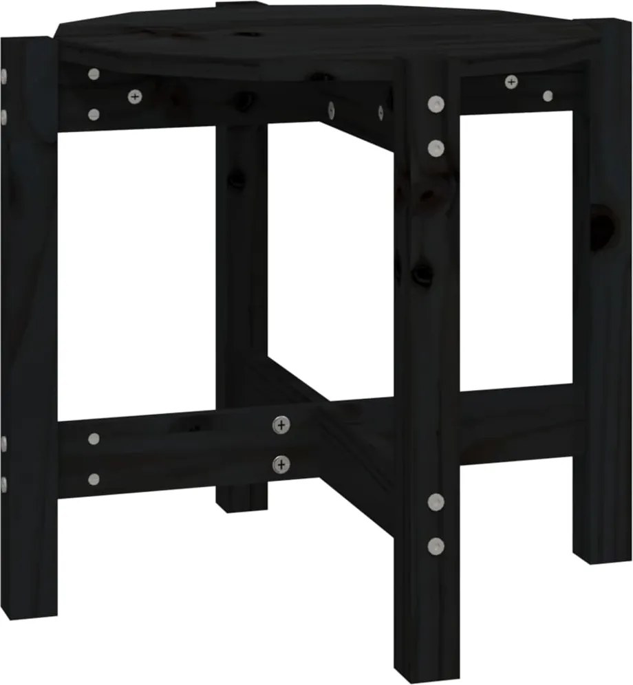 vidaXL Măsuță de cafea, negru, Ø 52,5x45 cm, lemn masiv de pin