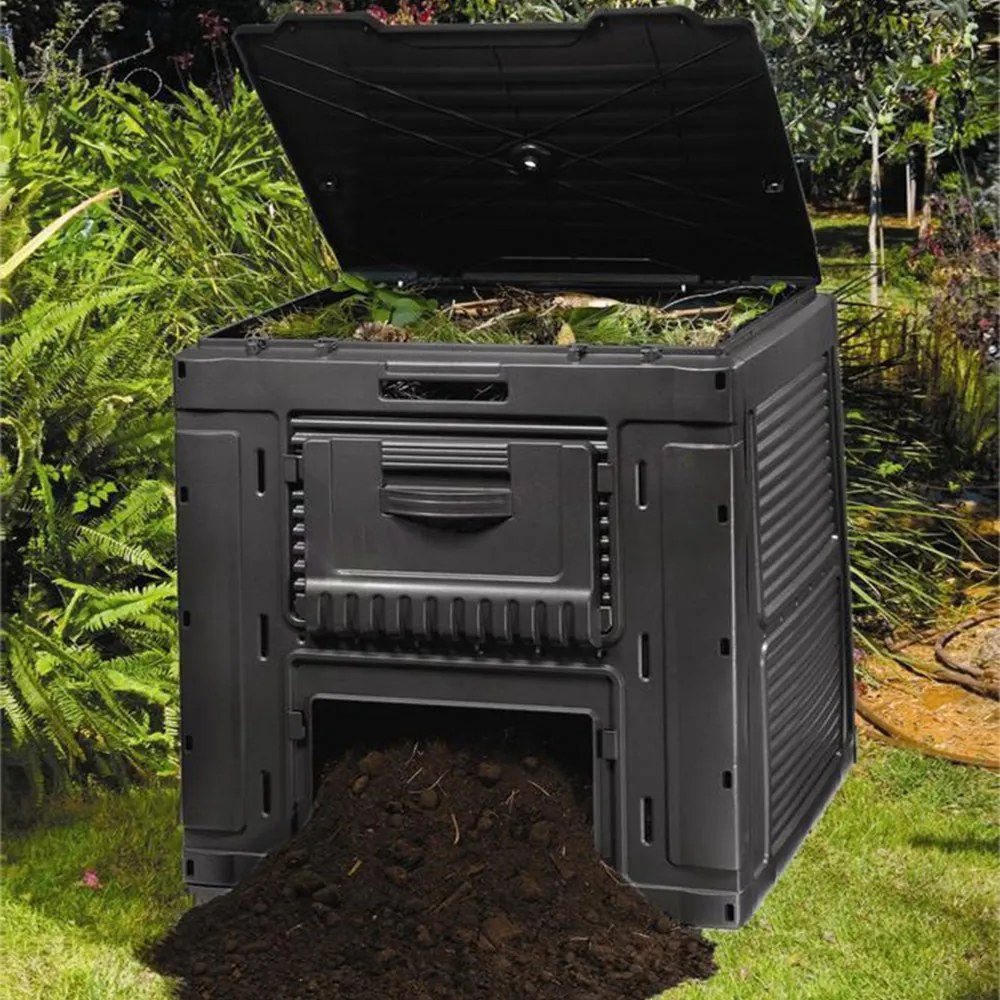 Composter electronic 470L, cu piedestal, negru