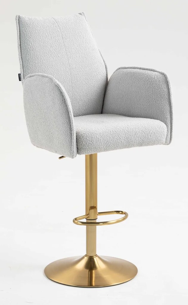 HR280W Scaun Gri Boucle cu Bază Aurie
