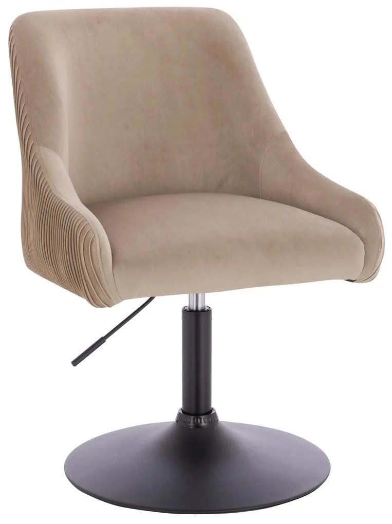 HR920N Scaun Latte din Catifea cu Bază Neagră