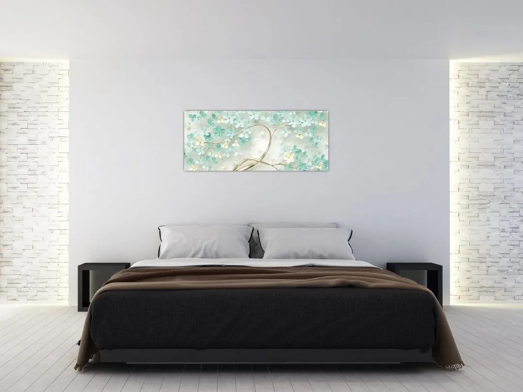 Tablou - Copac auriu înflorit (120x50 cm)