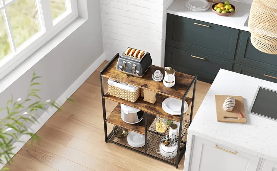 Raft de bucatarie TAYLOR 95x80 cm, maro rustic