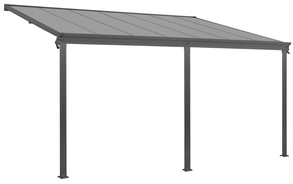 Pergola Borneo 5,5x3m s dvojstennými doskami tmavosivá