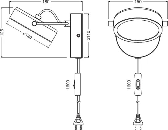 Osram - Aplica de perete LED DECOR PUCK, 11 W, 230 V, negru