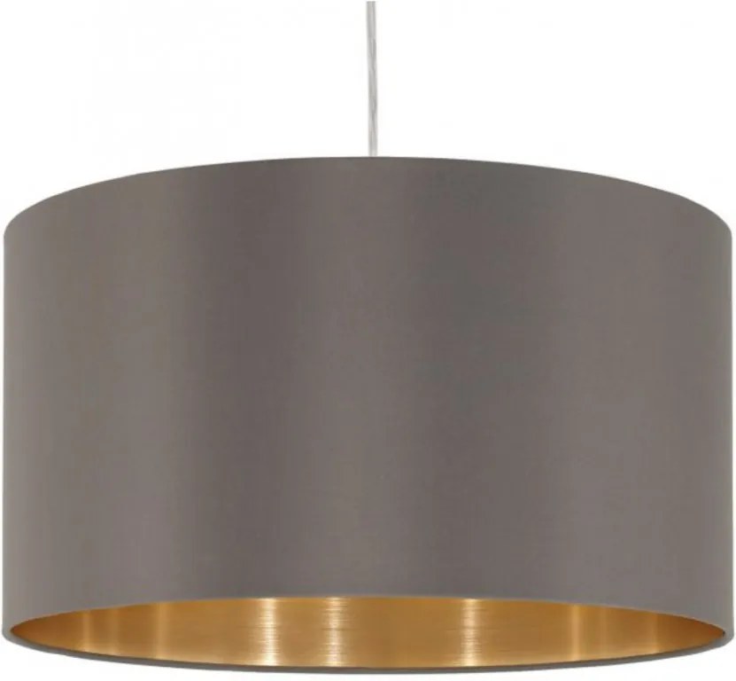Lustra tip pendul Maserlo I tesatura / otel, 1 bec, maro, diametru 38 cm, 230 V