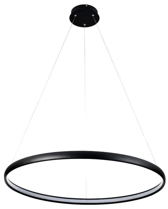 Lustra LED design modern circular CARLO negru mat, diametru 80cm