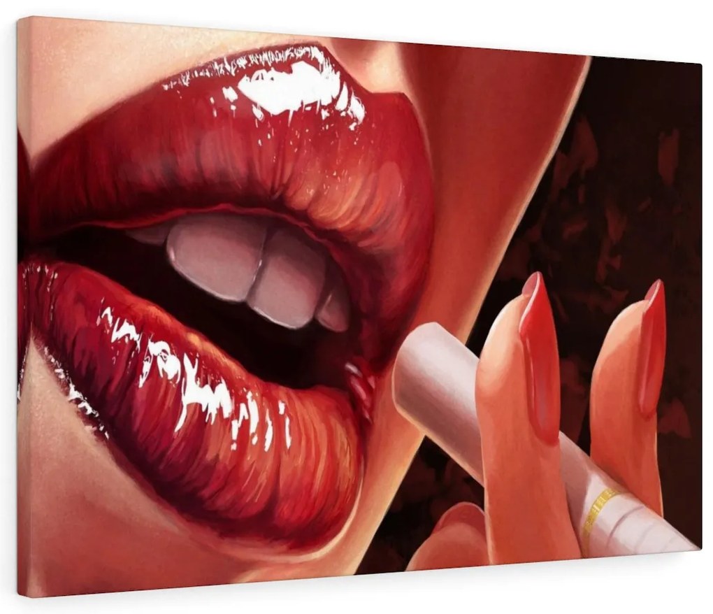 Tablou canvas Smoking Lips 120x80 cm