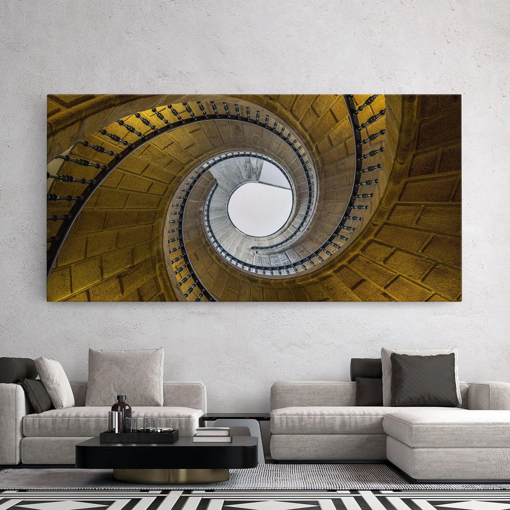 Tablou Canvas, 80x160cm, Dormitor si Living, Abstracte, Iluzii optice, Triple Staircase