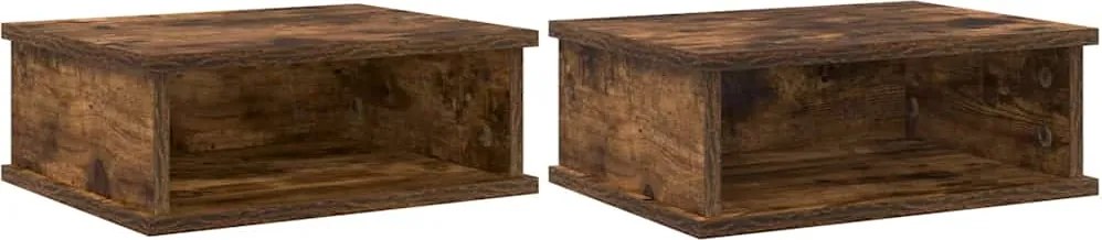 vidaXL Noptieră 2 pcs Stejar fumuriu 40 x 31 x 15 cm Lemn compozit