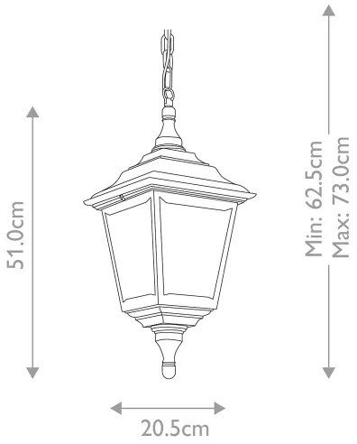 Lustră de exterior KERRY 1xE27/100W/230V IP44 Elstead KERRY-CHAIN