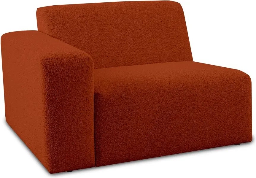 Modul pentru canapea cărămiziu cu tapițerie din stofă bouclé (cu colț pe partea stângă ) Roxy – Scandic
