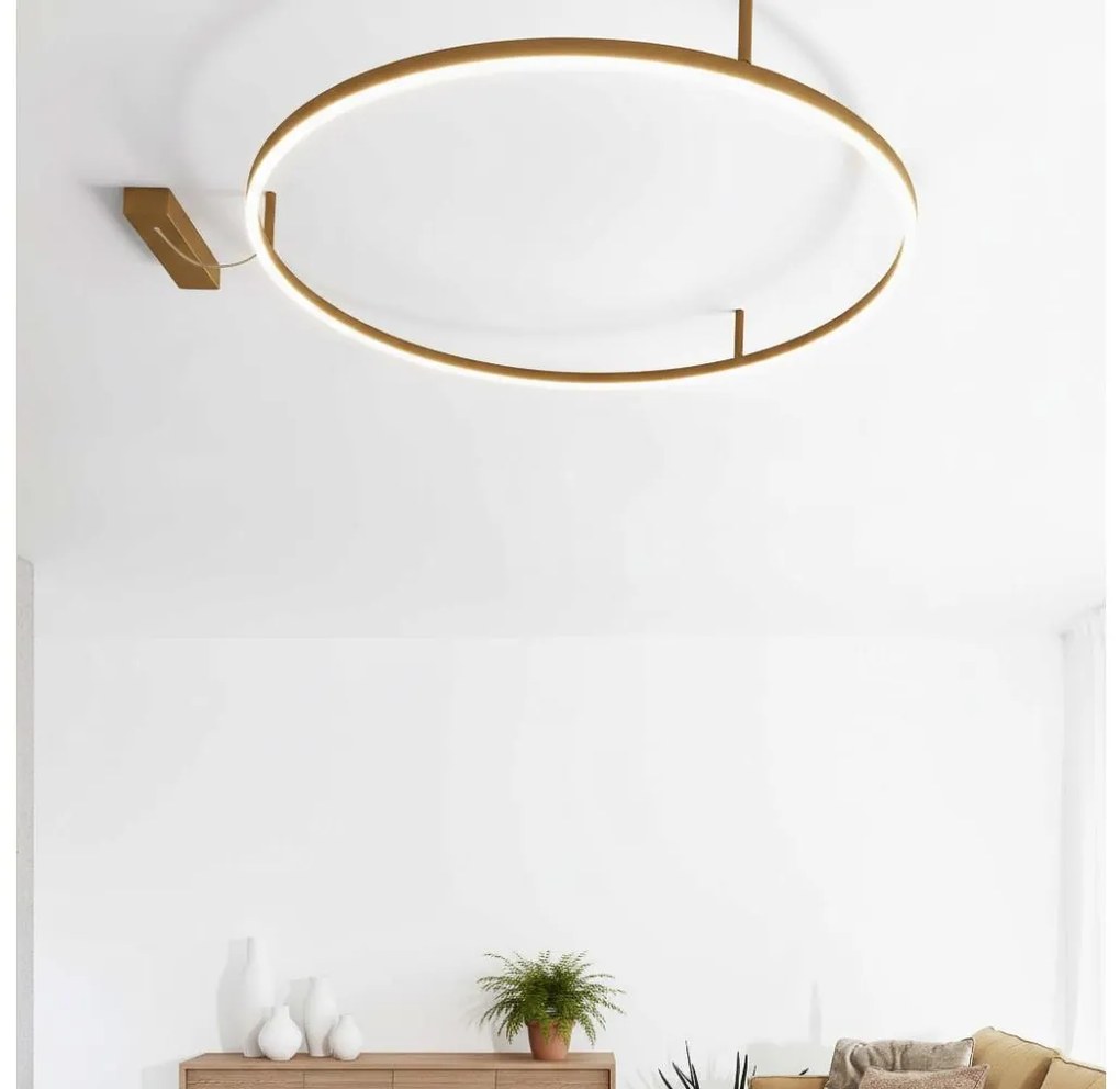 Ideal Lux - Plafonieră LED ORACLE SLIM LED/37W/230V 4000K diam. 70 cm, auriu