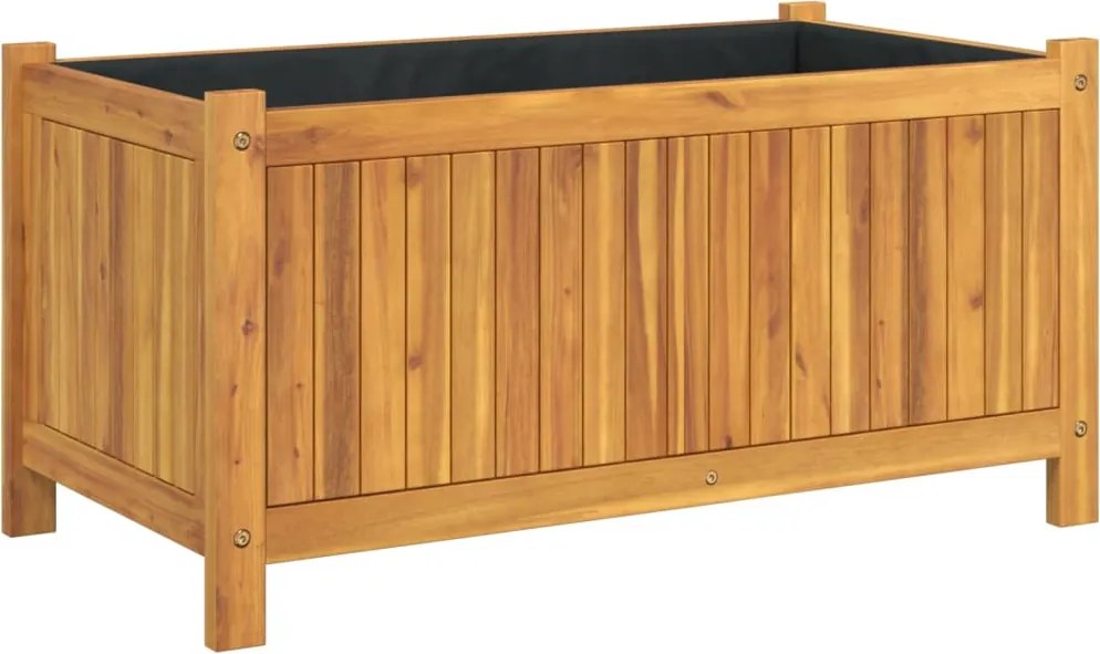 vidaXL Jardinieră de grădină cu căptușeală, 80x42x40 cm, lemn acacia