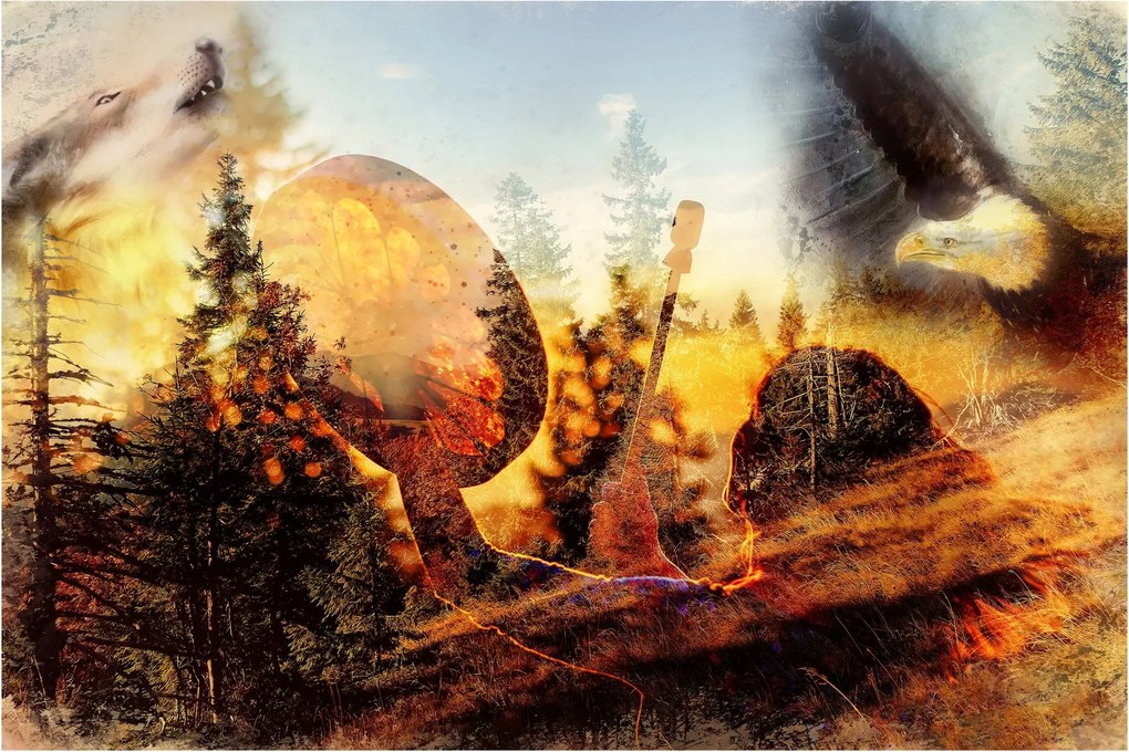 Tablou - Motiv șamanic (90x60 cm)