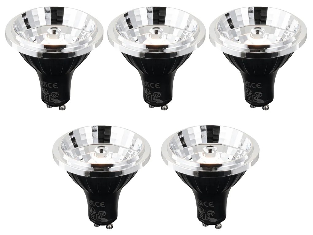 Set de 5 becuri LED GU10 reglabile în 3 trepte Kelvin 70mm 6W 500 lm 2200 - 3600K