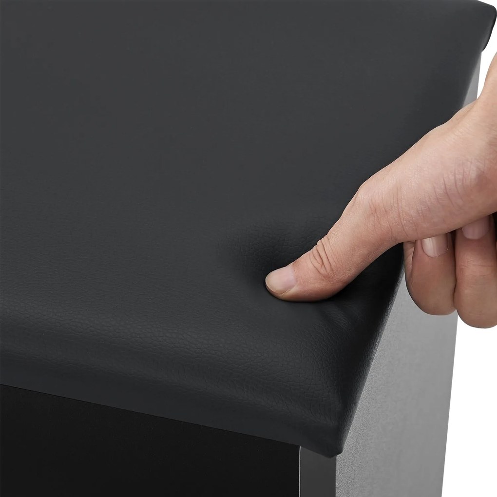 Suport pantofi cu capac rabatabil și șezut căptușit 60 x 30 x 44 cm gri