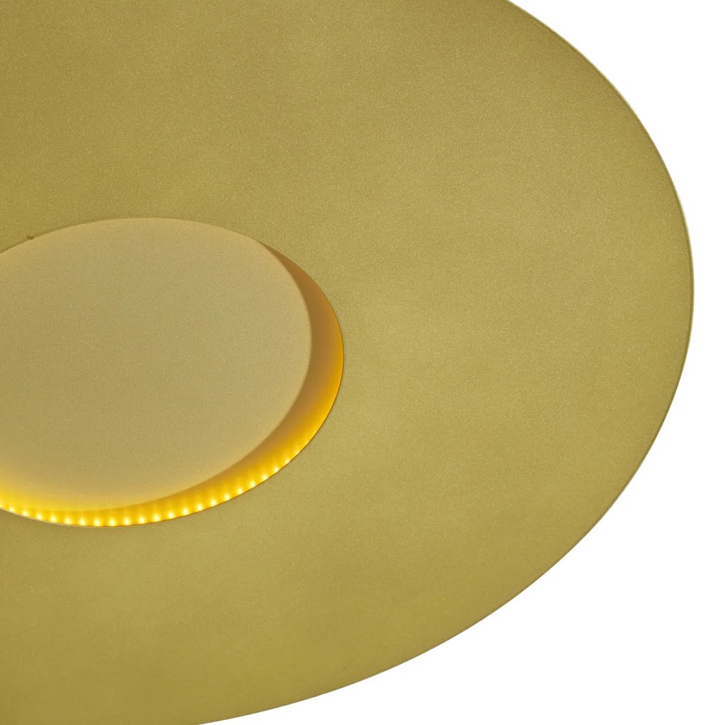 Plafonieră modernă aurie 60cm incl. LED cu 3 trepte de intensitate luminoasă - Morning