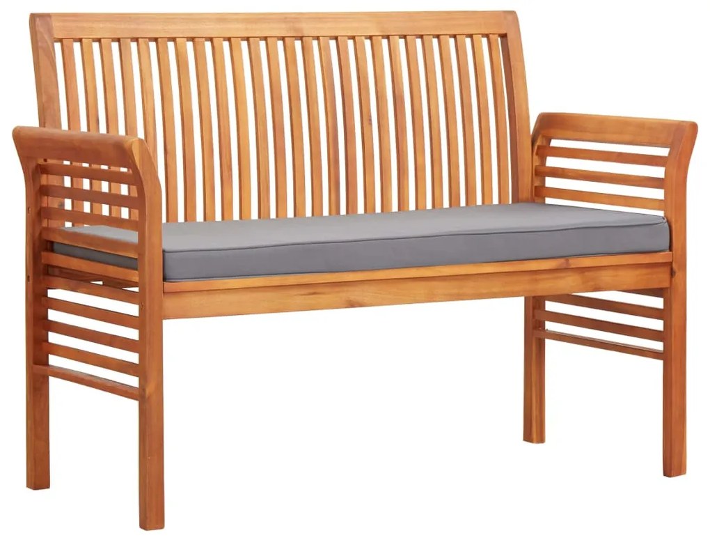 45972 vidaXL Bancă grădină cu 2 locuri & pernă, 120 cm, lemn masiv acacia