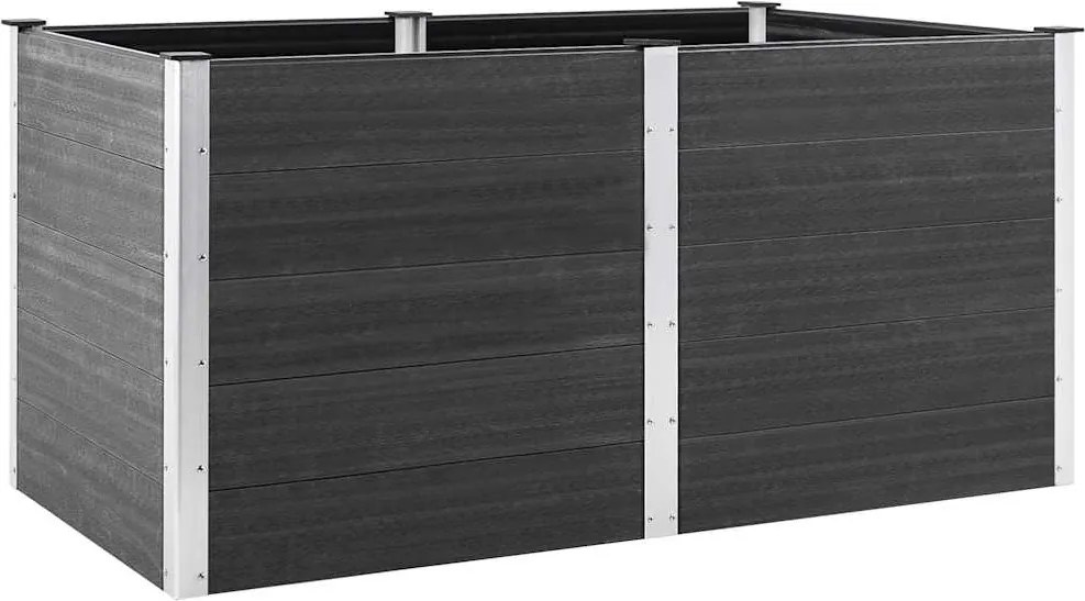 vidaXL Strat înălțat de grădină, gri, 200x100x91 cm, WPC