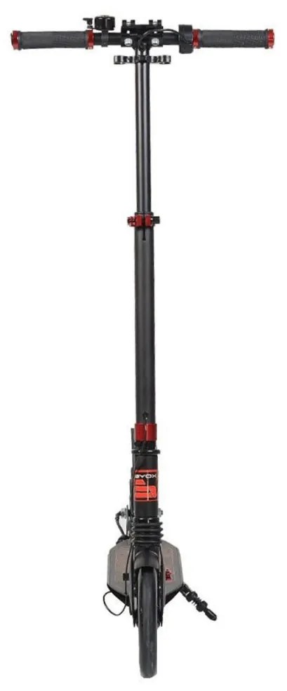 Trotineta electrica din aliaj metalic BYOX™ E3, roti 8", pliabila, suspensie, viteza maxima 15 km/h, maxim 100 kg , motor 150W, Rosu si Negru