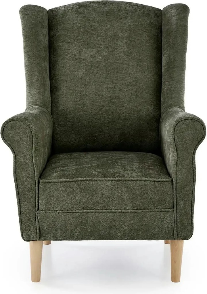 Fotoliu HERMES, stofa verde olive - Markos 14/12, 80x80x110 cm