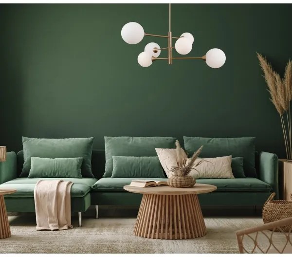 Lustră pe tijă EVORA 6xG9/5W/230V alamă ITALUX PND-55342-6-HB