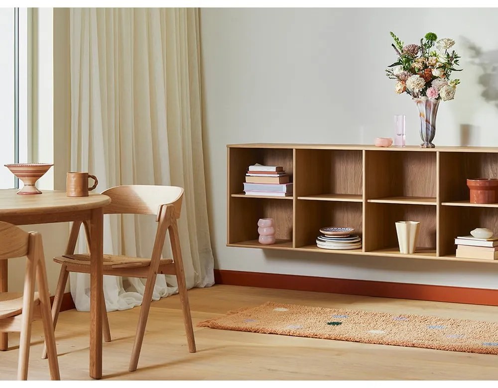 Bibliotecă în culoare naturală cu aspect de lemn de stejar suspendată 220x61 cm Mistral – Hammel Furniture